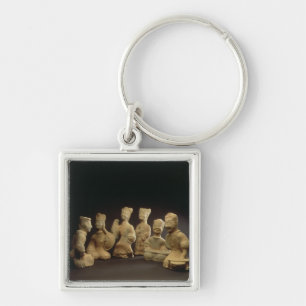 Group of Musicians, Dancers and Servants (terracot Keychain