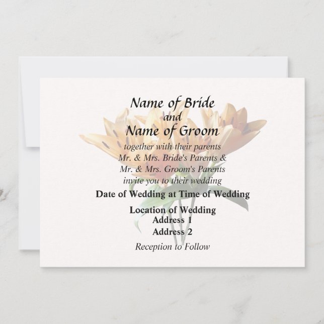 Group of Orange Lilies Invitation (Front)