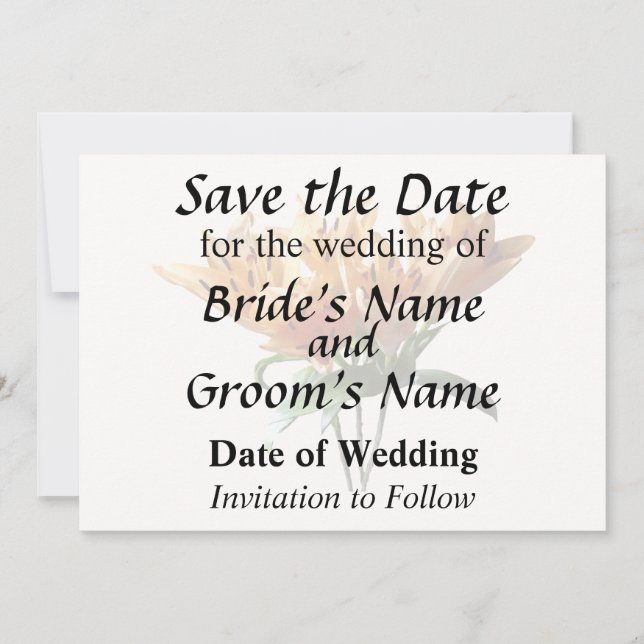 Group of Orange Lilies Save The Date (Front)