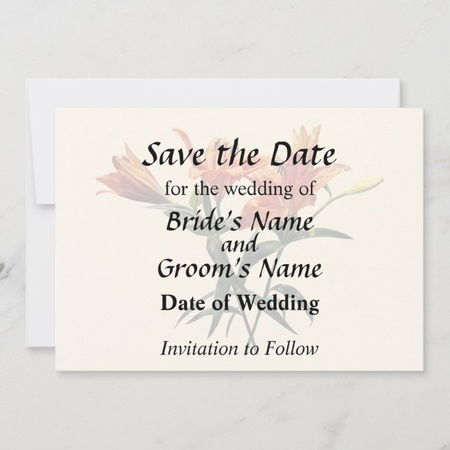 Group of Orange Lilies Save The Date (Front)