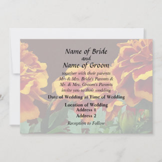 Group of Orange Marigolds With Yellow Tips Invitation