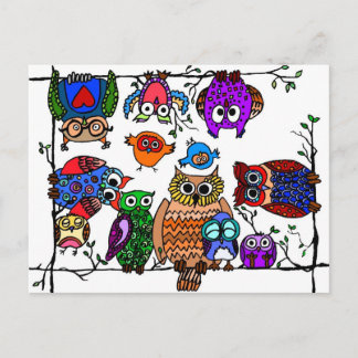 Group of Owls Postcard