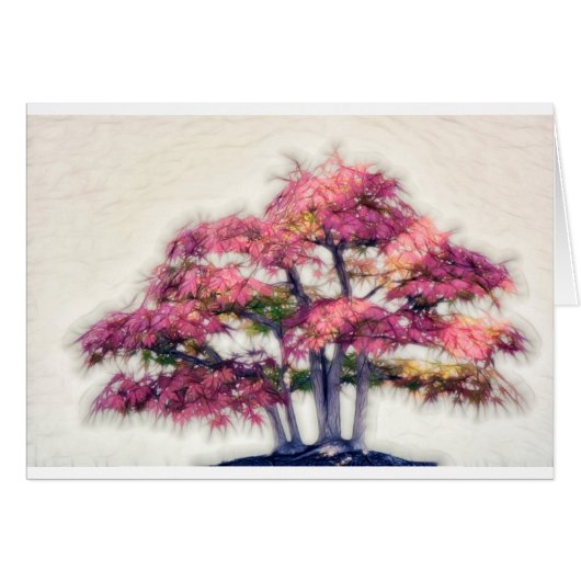 Group of Painterly Bonsai Maple Trees Cards (Front Horizontal)
