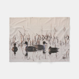 Group of Pintail Ducks Gather and Swims in a lake Fleece Blanket
