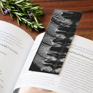 Group of Plains Zebra Drink Together at Night Bookmarks