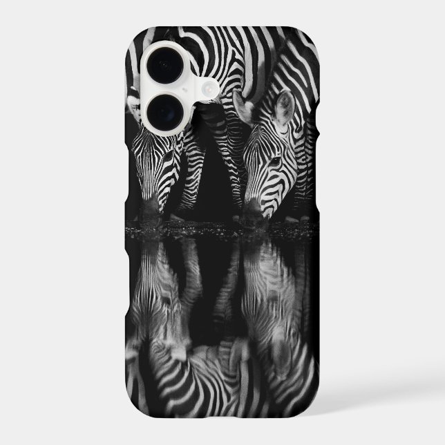 Group of Plains Zebra Drink Together at Night iPhone Case (Back)