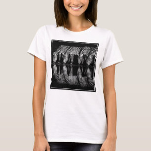 Group of Plains Zebra Drink Together at Night T-Shirt