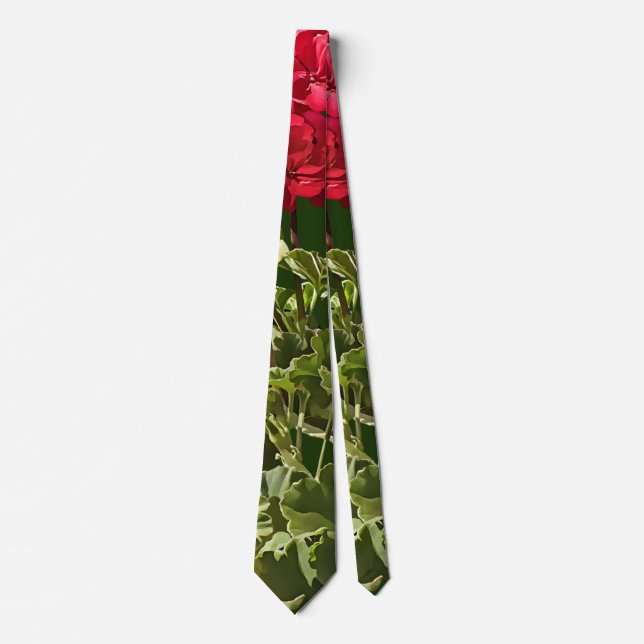 Group of Red Geraniums Neck Tie (Front)