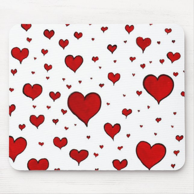 Group of Red Hearts Mouse Pad (Front)