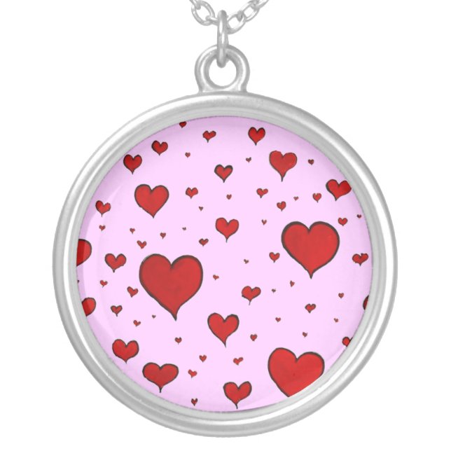 Group of Red Hearts Necklace (Front)