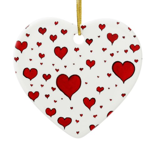 Group of Red Hearts Ornament