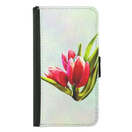 Group of Red Tulips Samsung Galaxy S5 Wallet Case