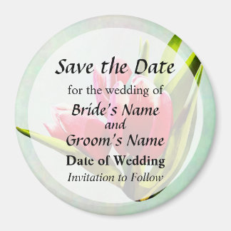 Group of Red Tulips Save the Date Magnet