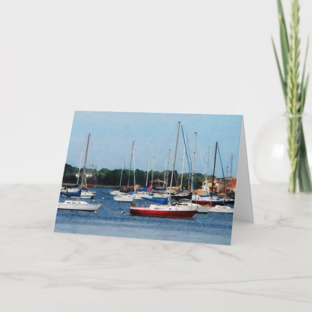 Group of Sailboats Newport RI Card (Front)