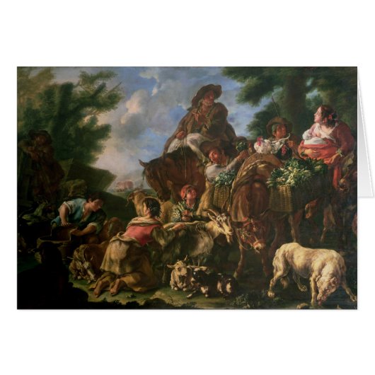 Group of shepherds with a horse cards (Front Horizontal)
