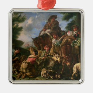Group of shepherds with a horse metal ornament