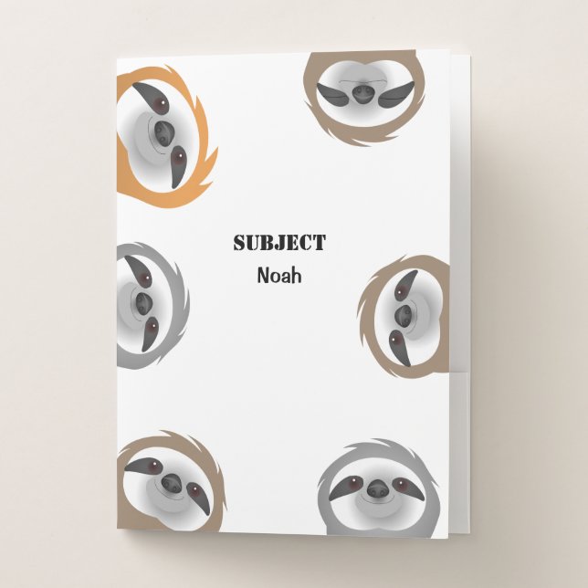 Group of Sloths Hanging Out Pocket Folder (Front)