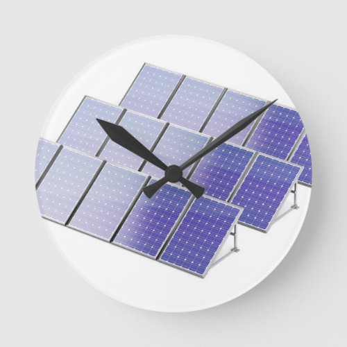 Group of solar panels round clock