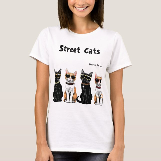  group of street cats wearing sunglasses and sitti T-Shirt (Front)