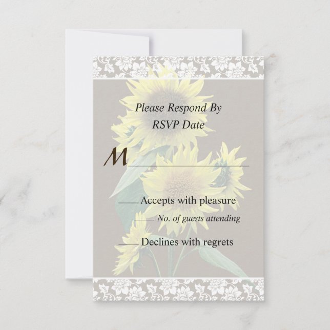 Group of Sunflowers Wedding Invitation Set (Front)