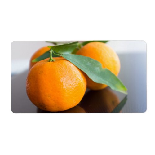Group of the fresh tangerines label