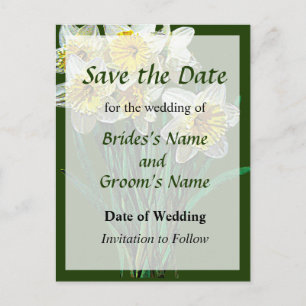 Group of White Daffodils Announcement Postcard