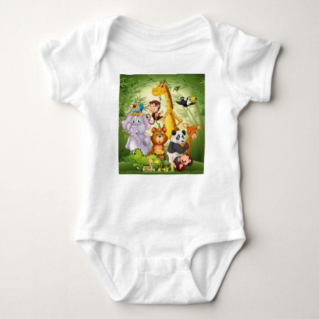 Group of Wild Animals-00000 Baby Bodysuit (Front)