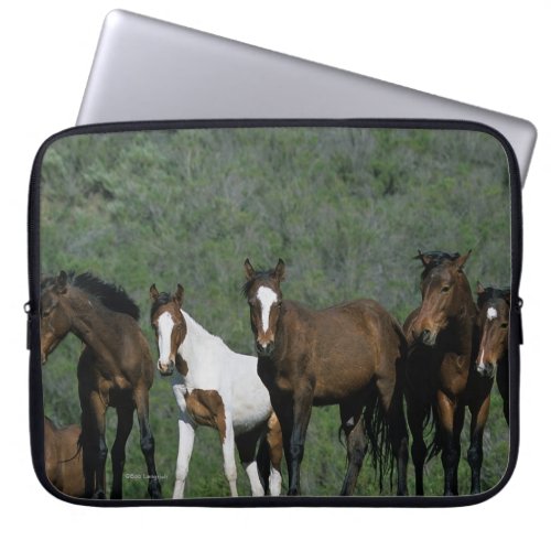 Group of Wild Mustang Horses Laptop Sleeve