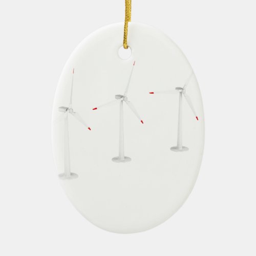 Group of wind turbines ceramic ornament