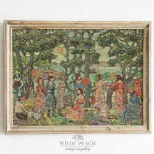 Group of women at a park Vintage Painting Poster