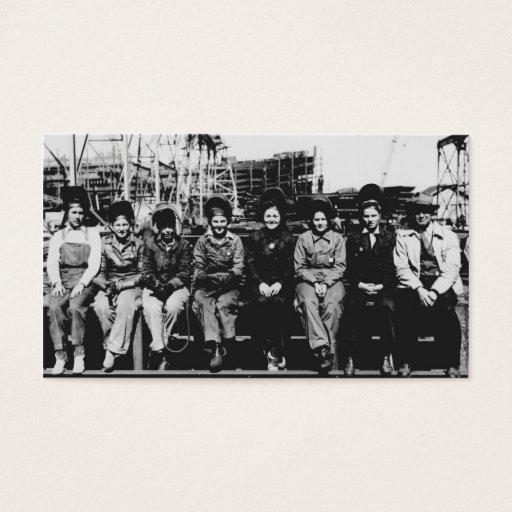Customizable Group of Women Welders During World War Two Business Card Templates