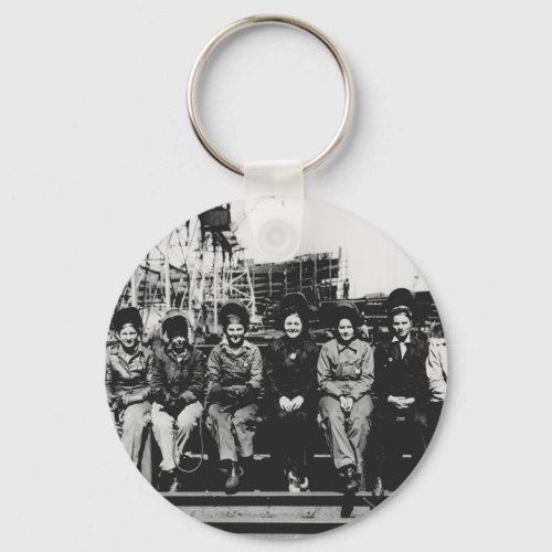 Group of Women Welders During World War Two Keychain
