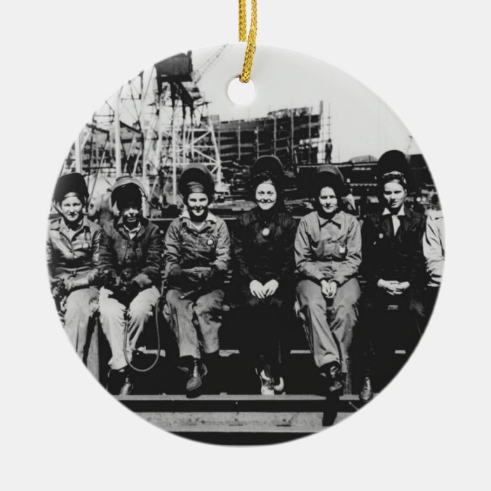 Group of Women Welders During World War Two Christmas Ornament