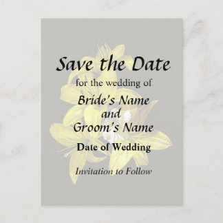 Group of Yellow Lilies Announcement Postcard