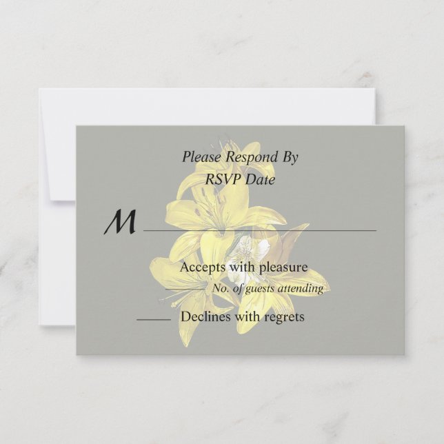 Group of Yellow Lilies RSVP Card (Front)