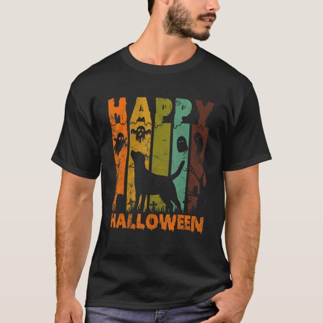 Group Pajamas Matching Halloween Costume Retro Lab T-Shirt (Front)