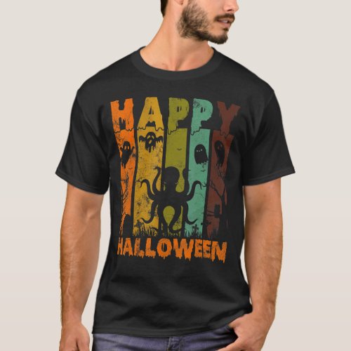 Group Pajamas Matching Halloween Costume Retro Oct T_Shirt