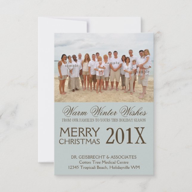 Group Photo Beach Holiday Wishes Invitation (Front)