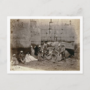Group photograph in the Hall of Columns, Karnak, T Postcard