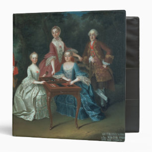 Group portrait of the Harrach family playing 3 Ring Binder