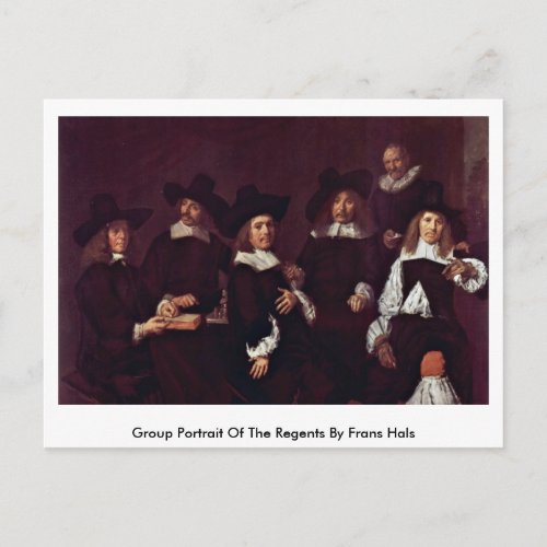 Group Portrait Of The Regents By Frans Hals Postcard