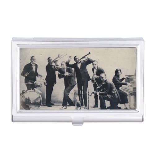 Group portrait of vaudeville musicians 1920  business card case