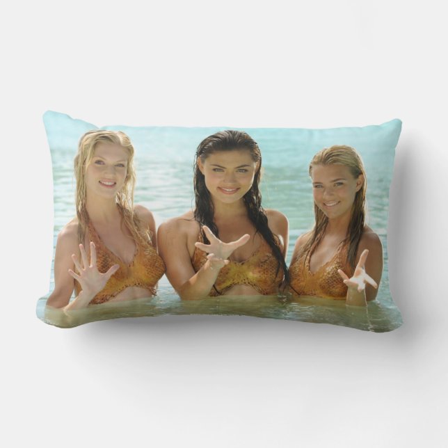 Group Pose In Water Lumbar Pillow (Front)