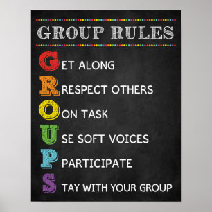 GROUP Rules Classroom Behavior Management Poster