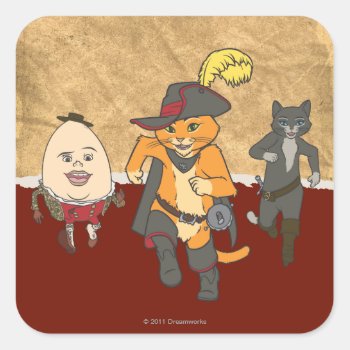 Group Running Square Sticker by pussinboots at Zazzle