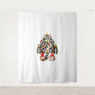 Group Santa Reindeer Elf Bernedoodles As Christmas Tapestry