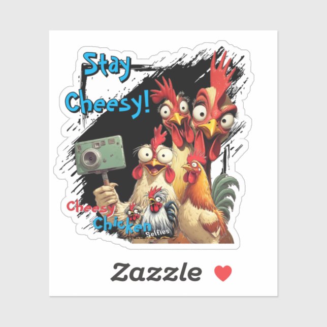 "Group Selfie Sticker" Chessy Chicken Vinyl Sticker (Sheet)