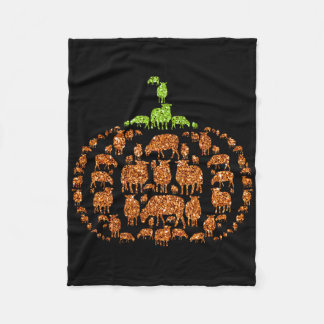 Group Sheeps Pumpkin Cute Shape Halloween Thanksgi Fleece Blanket