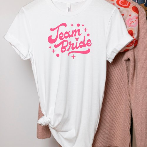 Group Team Bride  Pink Letters  T_Shirt