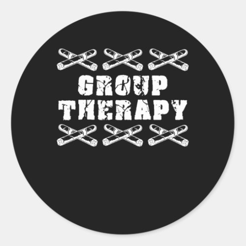 Group Therapy Cigar Smoking Tobacco Humidor Gift Classic Round Sticker